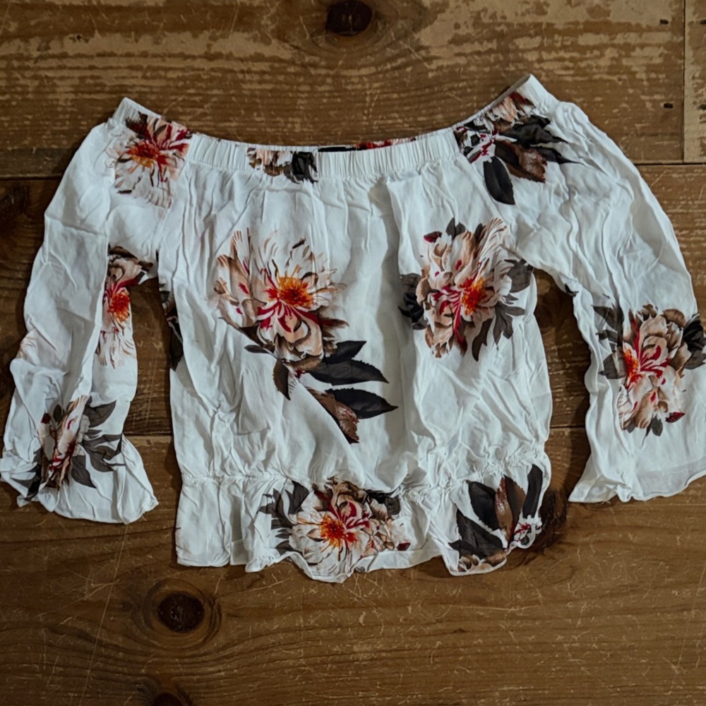 Elegant Floral Off-Shoulder Blouse